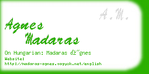 agnes madaras business card